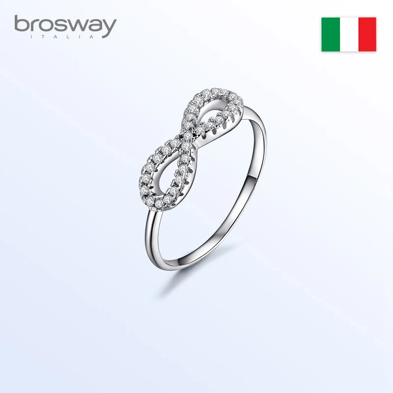 

Brosway Original Designer Crystal Starlight Series Sterling Stereoscopic Polish Silver 925 Fashion Luxury Women Ring Simple Ring
