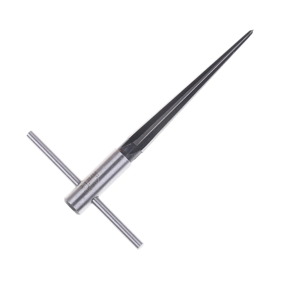 

6 Fluted Chamfer Reaming 3-13mm Bridge Pin Hole Handheld Reamer T-Shaped Steel Handle Tapered DIY Woodworker Cut Drill Bit Tool