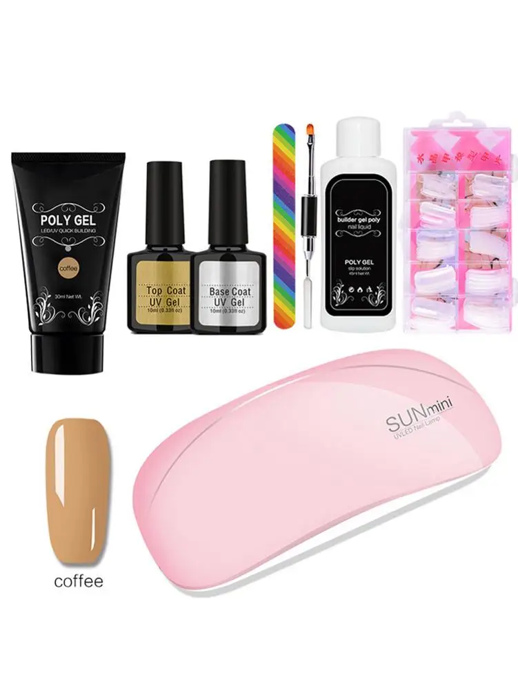 Гель-лак для ногтей стартовый набор с базовым верхним покрытием УФ-гель