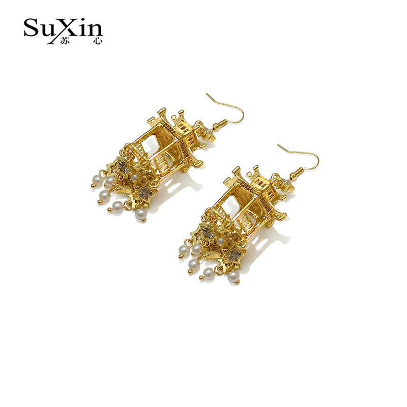 Женские металлические серьги капельки золотистые и Серебристые геометрические