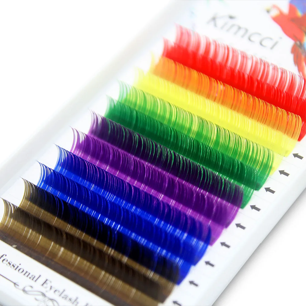 Kimcci накладные ресницы из норки радужного цвета индивидуальные прививки