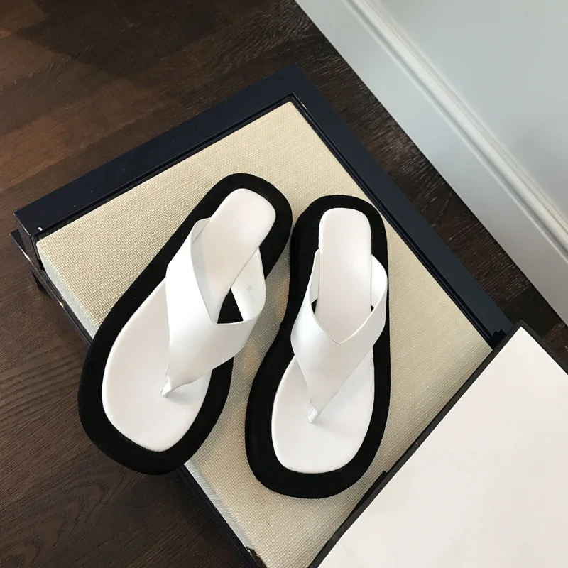 

Flat Shoes Female Summer Clogs Woman House Slippers Platform Pantofle Slides Rubber Flip Flops Flock Low Fashion Beige Heeled Sa