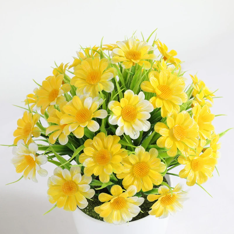 

Spring grass chrysanthemum simulation flower potted plant set, home green plant decoration ornaments S7A7219