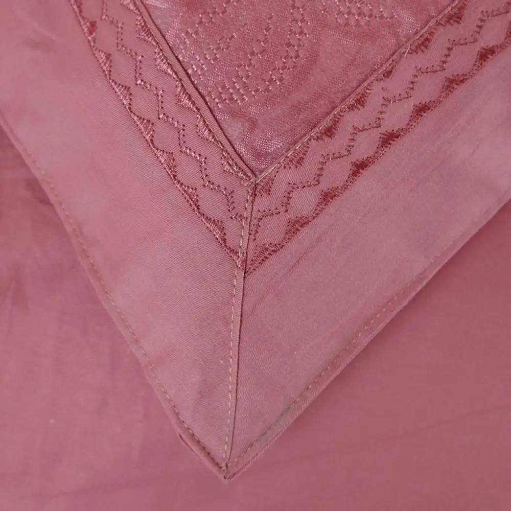 

50 Flowers Rose Pink Leaves Jacquard Silk Cotton Bedlinens Queen King Size Duvet Cover Set Bedsheet Pillowcases