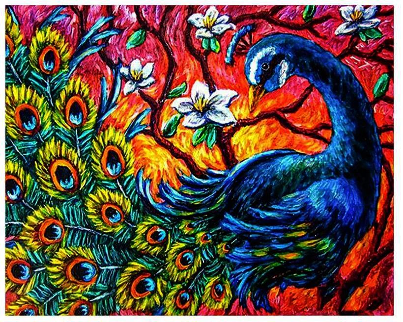 Абстрактная Алмазная вышивка павлин птица животные алмазная фотография картина