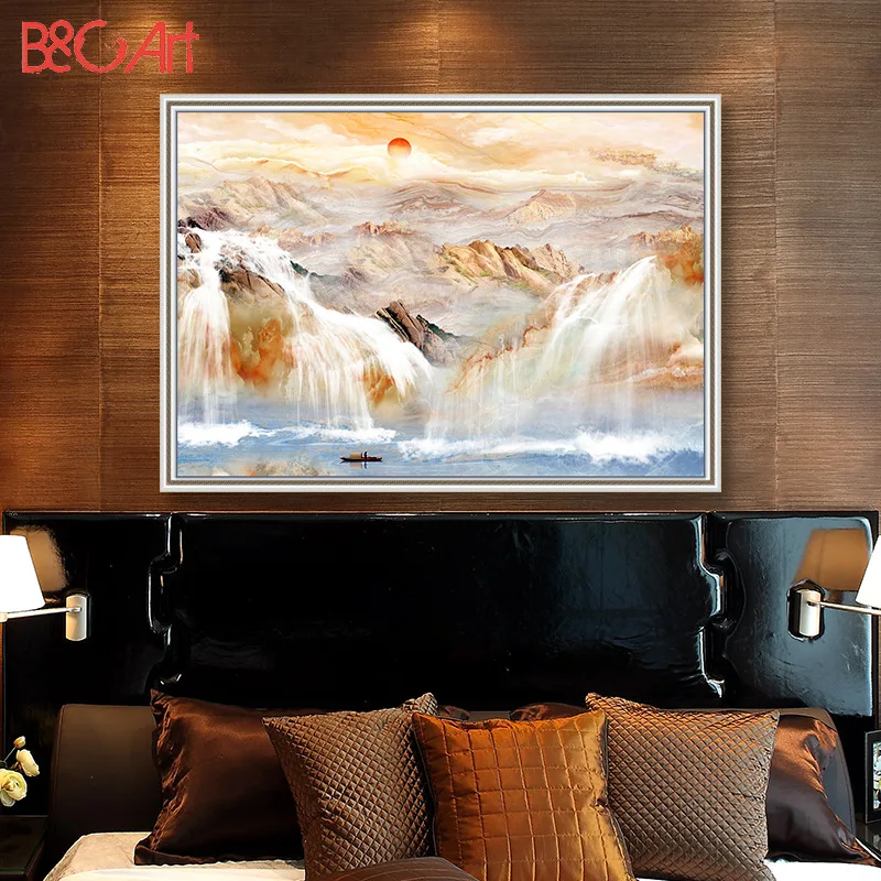 Kopen Decoratieve Schilderkunst Custom Art Abstract Opknoping Foto Horizontale Geometrie Moderne Pure Handgeschilderde Olieverf Met Frame