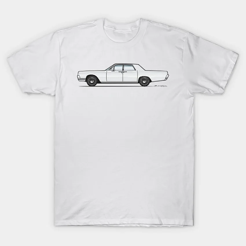 Белая футболка 66-67 Lincoln Continental роскошная lincoln с изображением дверей 1967
