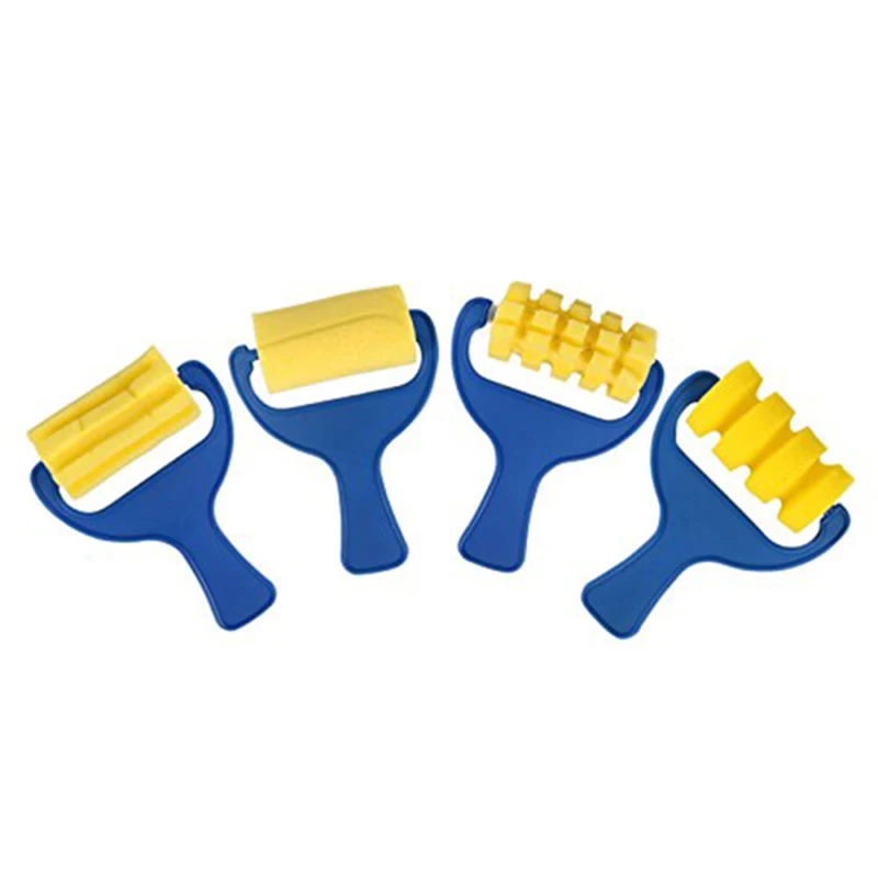 

Set Of 4Pcs Sponge Paint Roller Brush DIY Children Painting Brushes Kid Art Craft Painting Tool