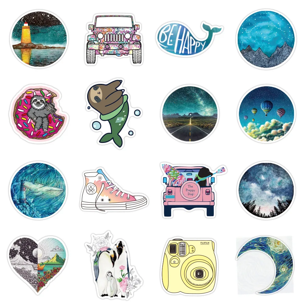 

10/30/50PCS Cute Small Fresh Vacuum Flask Cartoon Children Reward Notebook Graffiti Stickers Wholesale