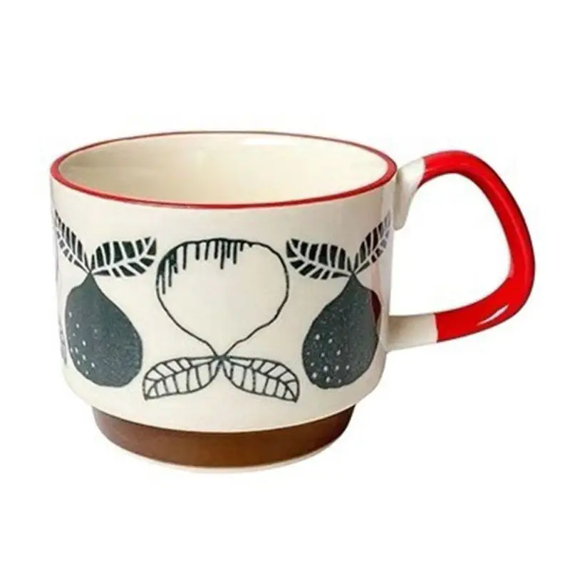 Japanese Style Vintage Ceramic Mug Handgrip Cup For Breakfast Milk Oatmeal Coffee Heat Resistant Office Home Drinkware Supplies | Дом и сад