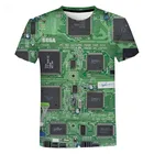 Мужская и женская футболка с электронным чипом, в стиле хип-хоп, с 3D-принтом, летняя футболка с короткими рукавами в стиле Харадзюку