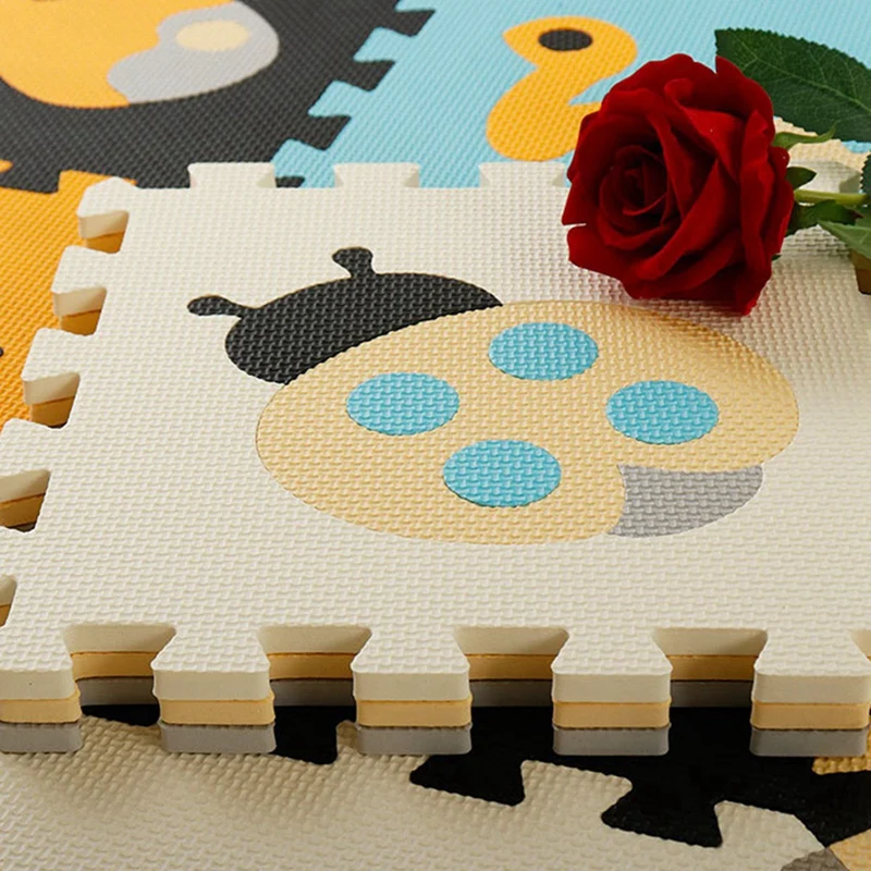 

2 Set Baby Play Mats Puzzle Eva Foam Floor Pad Children Play Gym Crawling Mats - Letter & Cartoon Animal Pattern