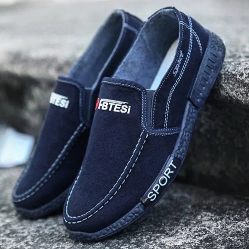 

Denim Men Shoes Canvas Sneakers Men Casual Shoes New Loafers Fashion Trend Driving Flats Male Footwear Zapatillas Hombre