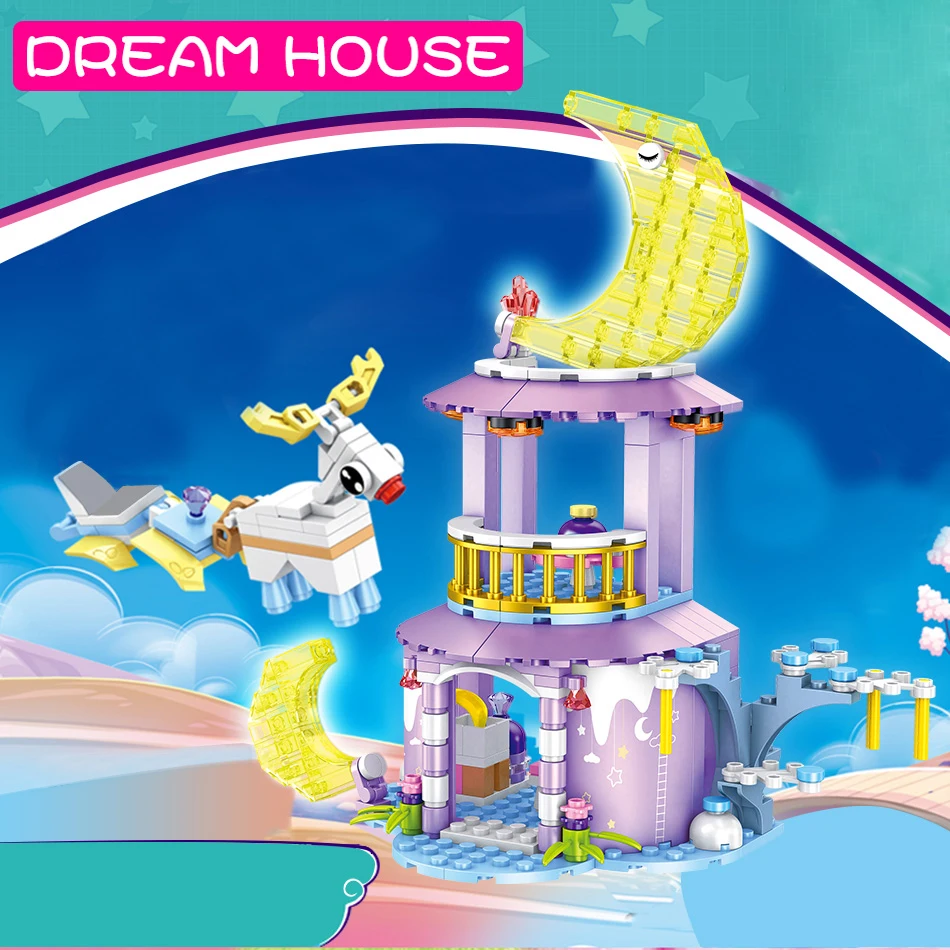 HUIQIBAO 270 шт. Луна Сказочный Дом мечты строительные блоки друзья девочки фигурки