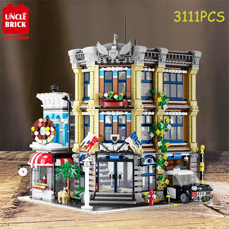 Город МОС уличная серия полицейский участок 3111 шт. модель строительных блоков