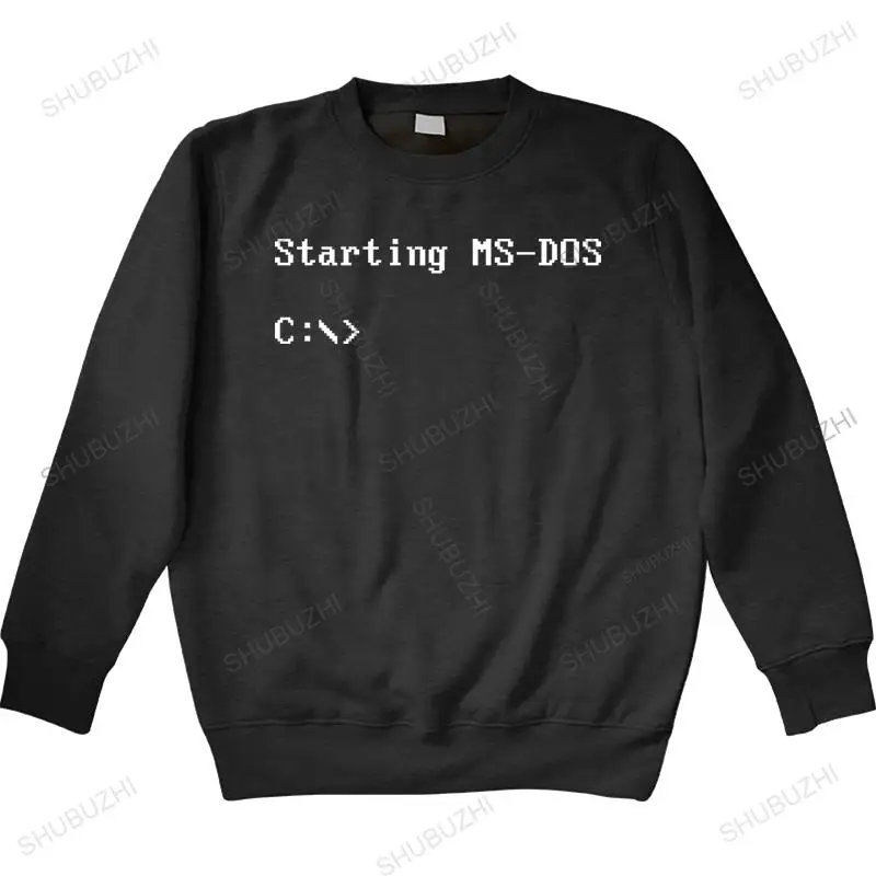 

Funny Printed hoody Ms Dos Cool Pc Retro Geek Birthday Present Newest Men hoodie Funny sweatshirt Men Custom drop shipping