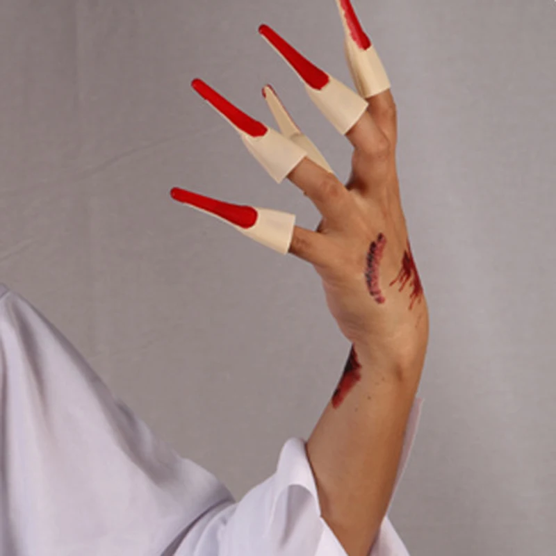 Nails Хэллоуин страшный костюм для женщин человек вечерние Готический призрак Садако вампир ужас платье парик номер выход сценическое представление - Цвет: Nails