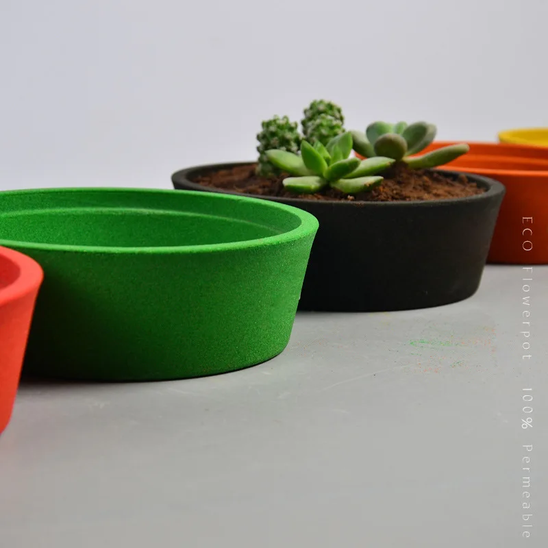 Керамический круглый цветочный горшок терракотовый Детский домашний офис De Cor