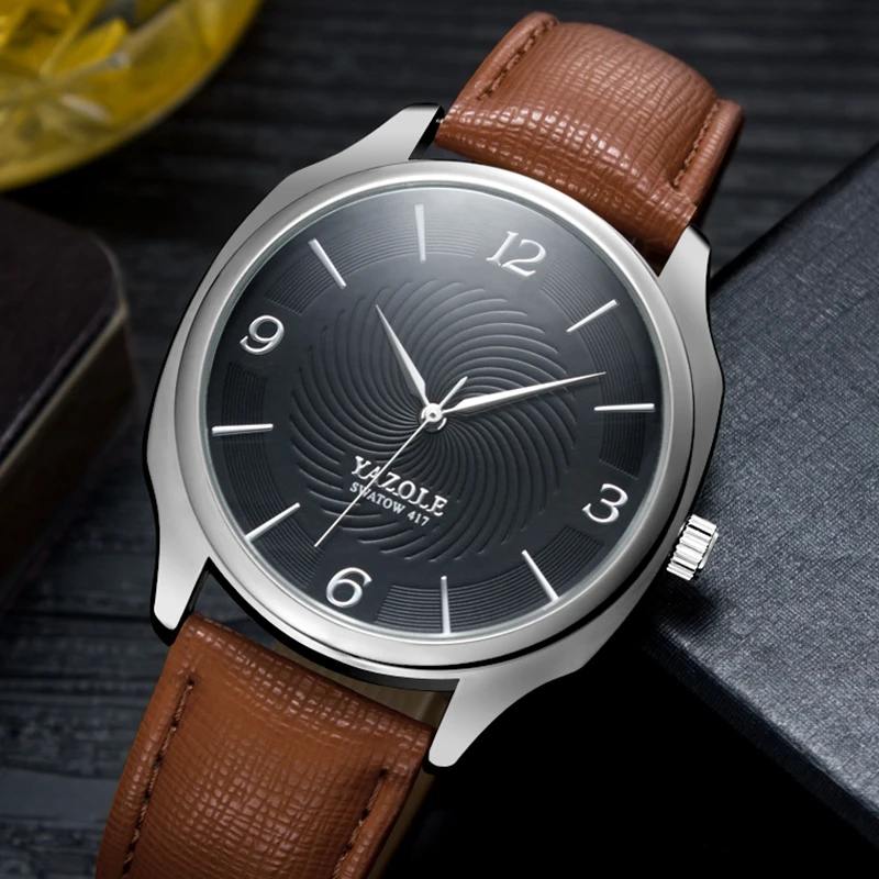YAZOLE 417 Фирменные простые модные повседневные водонепроницаемые мужские часы