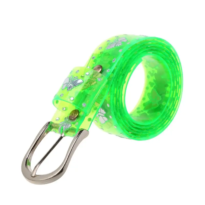 

Sweet Candy Color Laser Butterfly Belt Women Dress Transparent Jelly Waist Belt