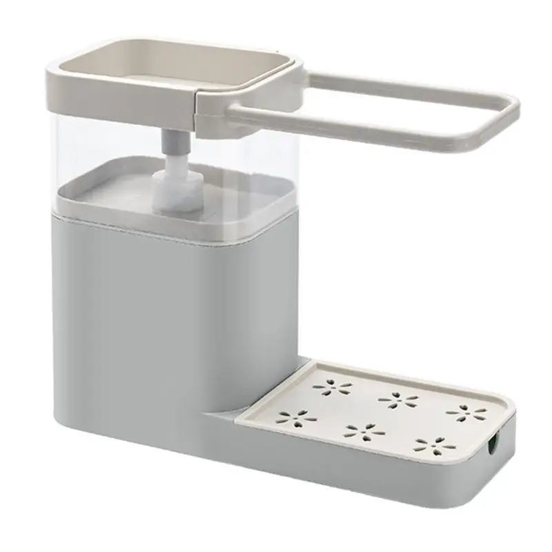 

3 in 1 Soap Pump Dispenser Container Sponge Holder Dishcloth Towel Rag Hanger Dropshipping