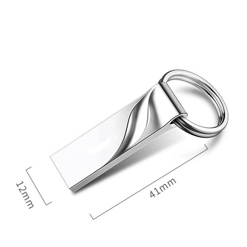 

Usb Flash Drives 128GB Metal Waterproof Mini Cle Pendrive 64GB 32GB Silver Pen Drive 16GB 8GB Memoria Usb 2.0 Stick Custom Logo