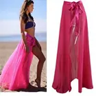 Женская Пляжная накидка на бикини, короткая юбка для плавания, саронг, пляжная одежда, повседневная свободная однотонная