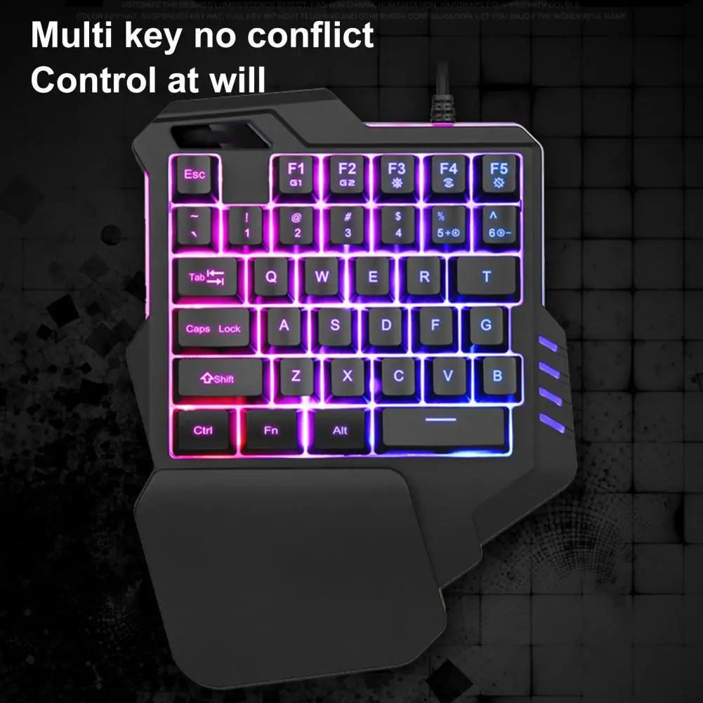 

One-Handed Mouse Keyboard Combo Ergonomic RGB Mechanical Mini Keyboard Computer Eating Chicken Lol Mobile Game Keyboard
