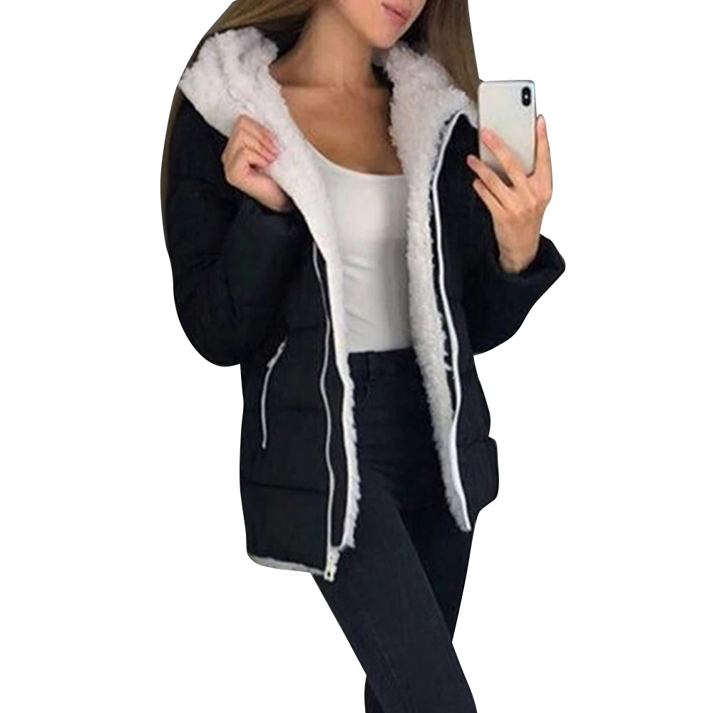 Женские Элегантные рубашка с отложным воротником на молнии пальто осень зима