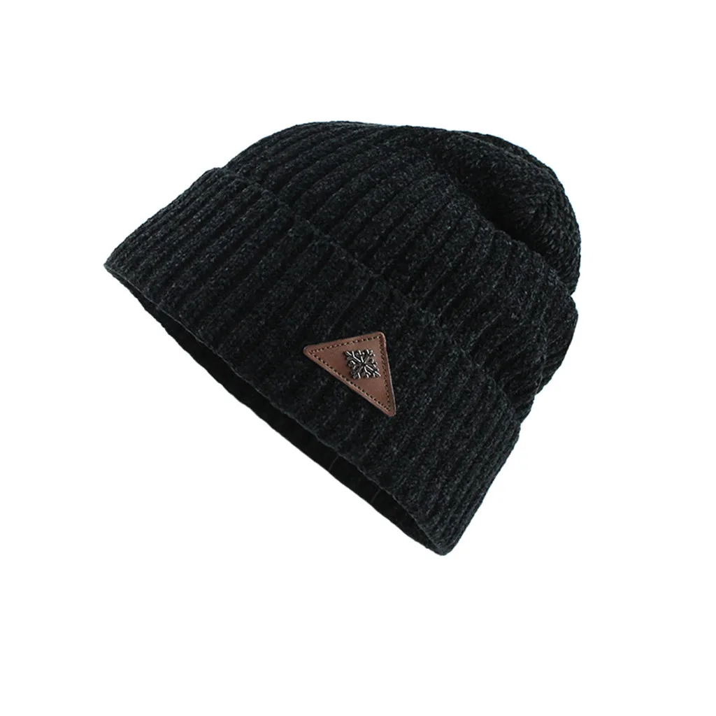 Тёмно-синий Мужская зимняя шапка, модная, теплая, негабаритная, мешковатая, эластичная, громоздкая, шапка Skully, уличные аксессуары, хлопковые шапки, czapka zimowa - Цвет: Тёмно-синий