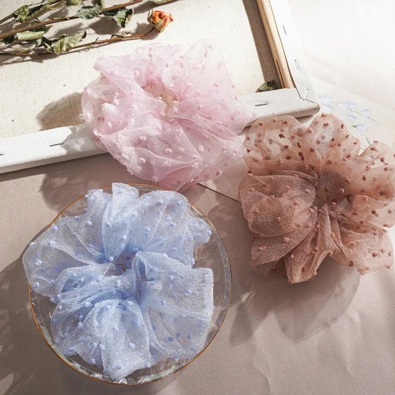 

Women Organza Hair Scrunchies Elastic Hair Bands Ties Girls Hairband Rope Ponytail Holder Scrunchy Headbands Accessories Gum Tie