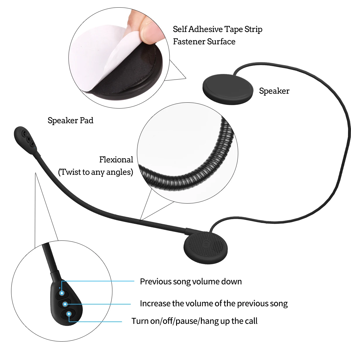 Bluetooth-гарнитура Kebidumei для шлема Bt 5 0 мотоциклетные стереонаушники режима
