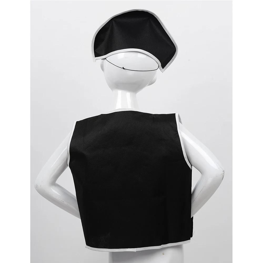 Костюм пирата TiaoBug для мальчиков на Хэллоуин черная жилетка с повязкой глаза