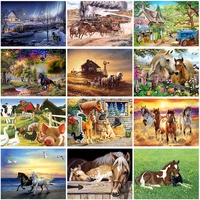 5d diy diamond painting horse cross stitch kit full drill square embroidery mosaic art picture of rhinestones gift home decor