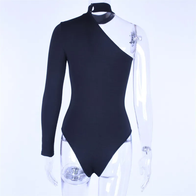 

Harajuku Camisole One-Shoulder Sexy Leotard Female New Fashion 2021 Winter Spring Solid Color Bodycon Casual Long-Sleeved Body
