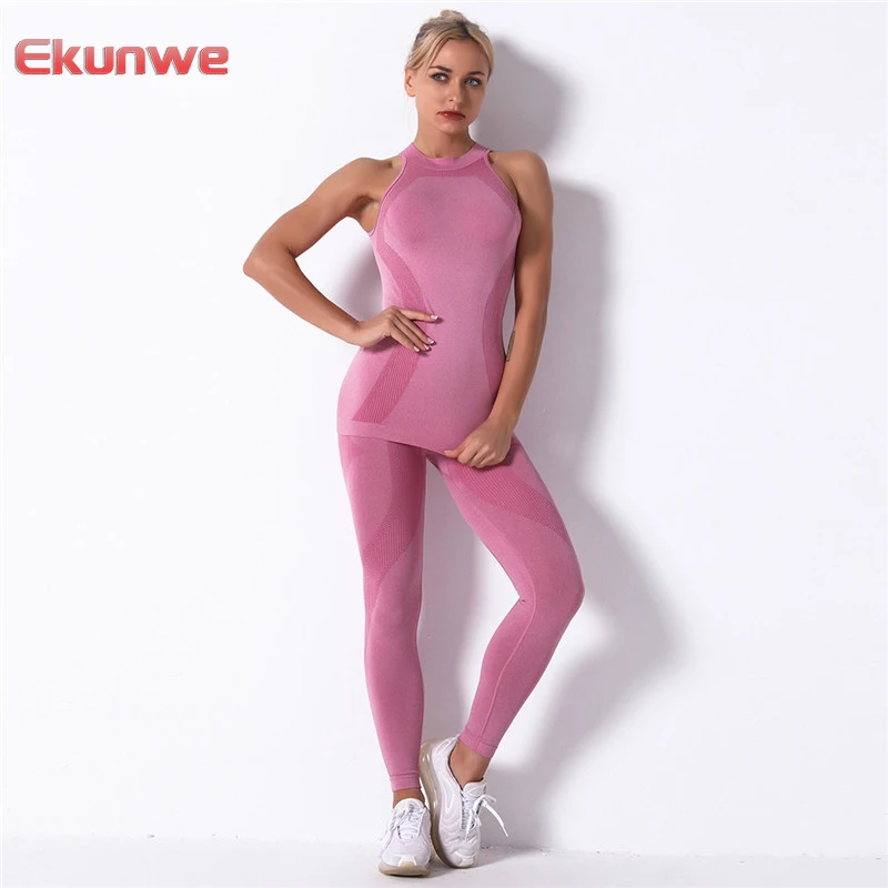 Спортивные костюмы для фитнеса комплект из двух предметов бесшовные Леггинсы