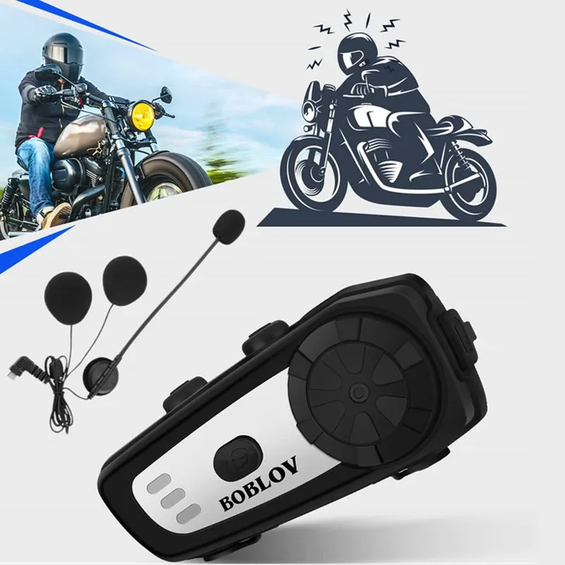 Гарнитура BOBLOV M6 для мотоциклетного шлема беспроводная гарнитура Bluetooth BT FM радио