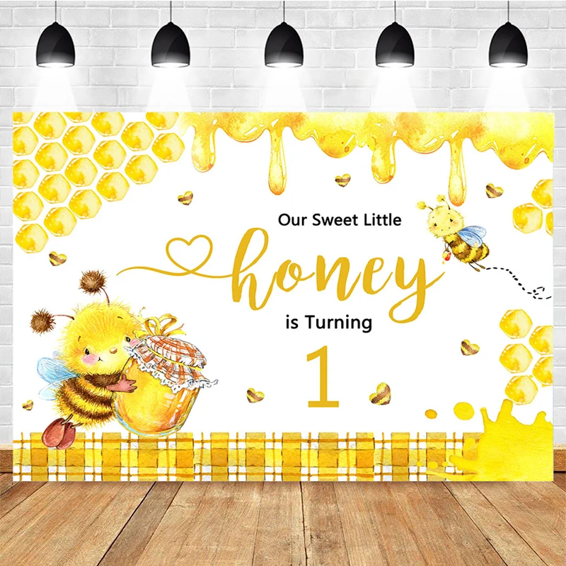 

Sweet Bee Themed Baby Shower Photo Background Photo Studio Little Bee Prince Princess Newborn Children Birthday Party Backdrop