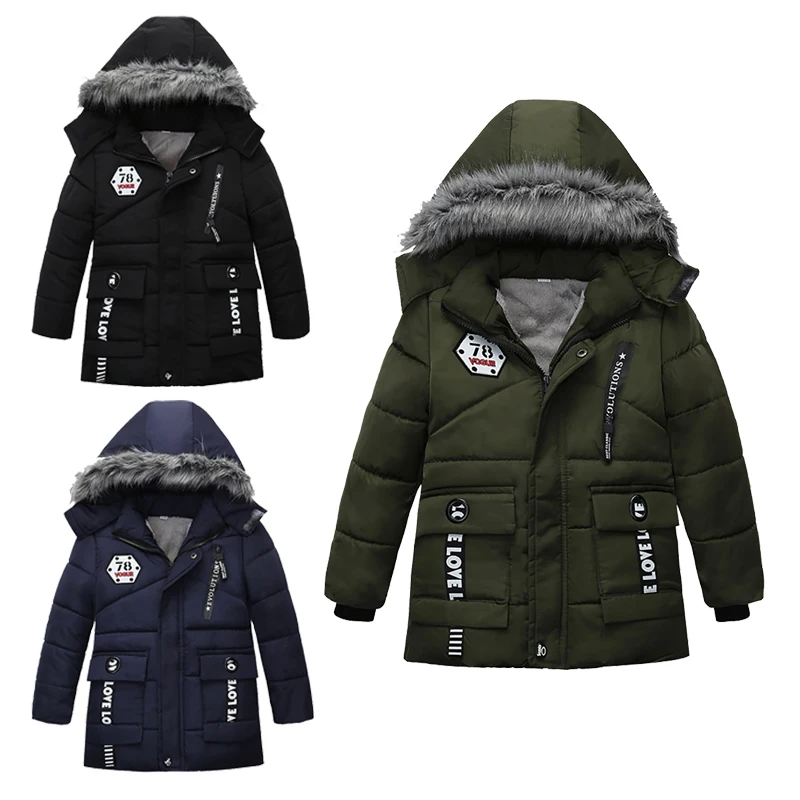 

Куртка для мальчиков, на молнии, зимняя, утепленная, длинная