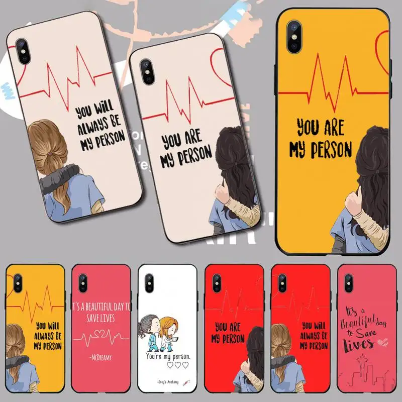 

Greys Anatomy You're My Person color Phone Case for iPhone 11 12 13 pro XS MAX 8 7 6 6S Plus X 5S SE 2020 XR mini