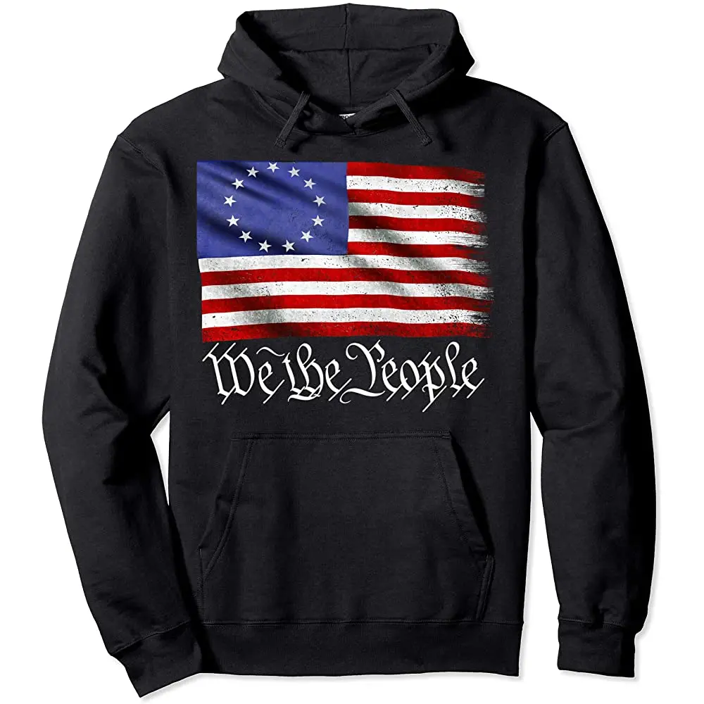 

Betsy Ross We The People Flag Pullover Hoodie