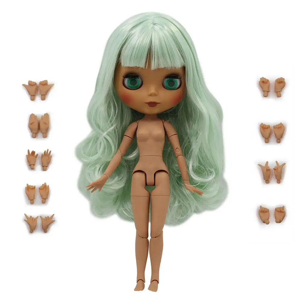 dark skin Ледяная фабрика Blyth кукла шарнир тело DIY игрушки BJD 30 см 1/6 модные куклы девочка подарок Специальное предложение на продажу - Цвет: dark skin
