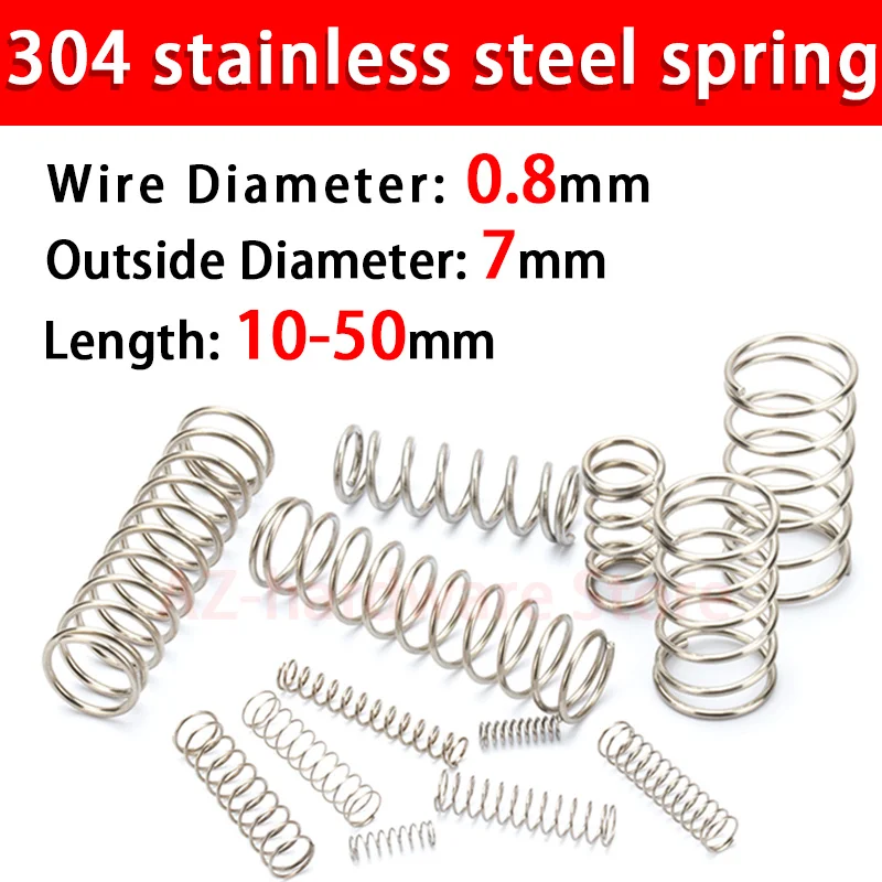 Пружина пружинная компрессионная из нержавеющей стали 304 диаметр проволоки 0 8 мм