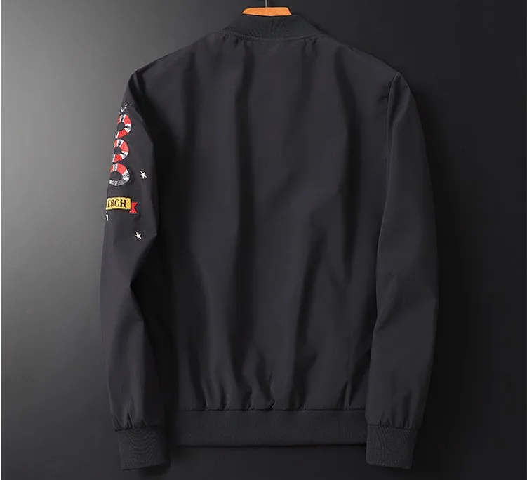 Новинка Мужская Роскошная бейсбольная куртка с короткими рукавами вышивкой