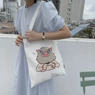 Сумки для покупок, сумка для покупок с изображением рассекающего демонов аниме Rengoku Kyoujurou Kimetsu No Yaiba Harajuku, Холщовая Сумка-тоут, сумки через плечо