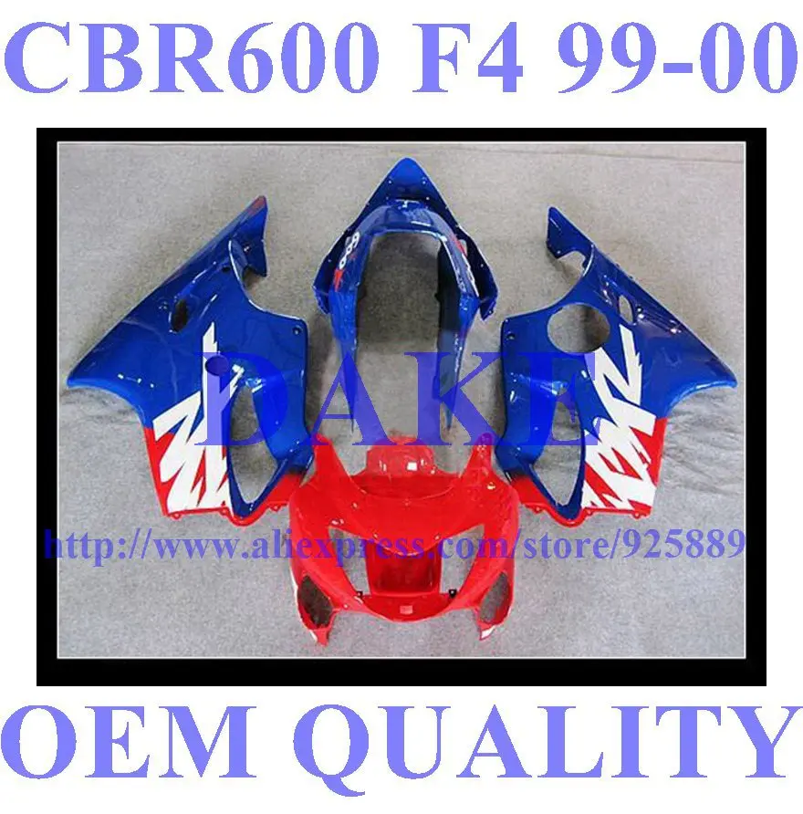 

Injection red blue Fairing parts for HONDA CBR600 F4 99 00 CBR600F4 1999 2000 CBR 600 1999 2000 motorcycle fairing kits #S651AA