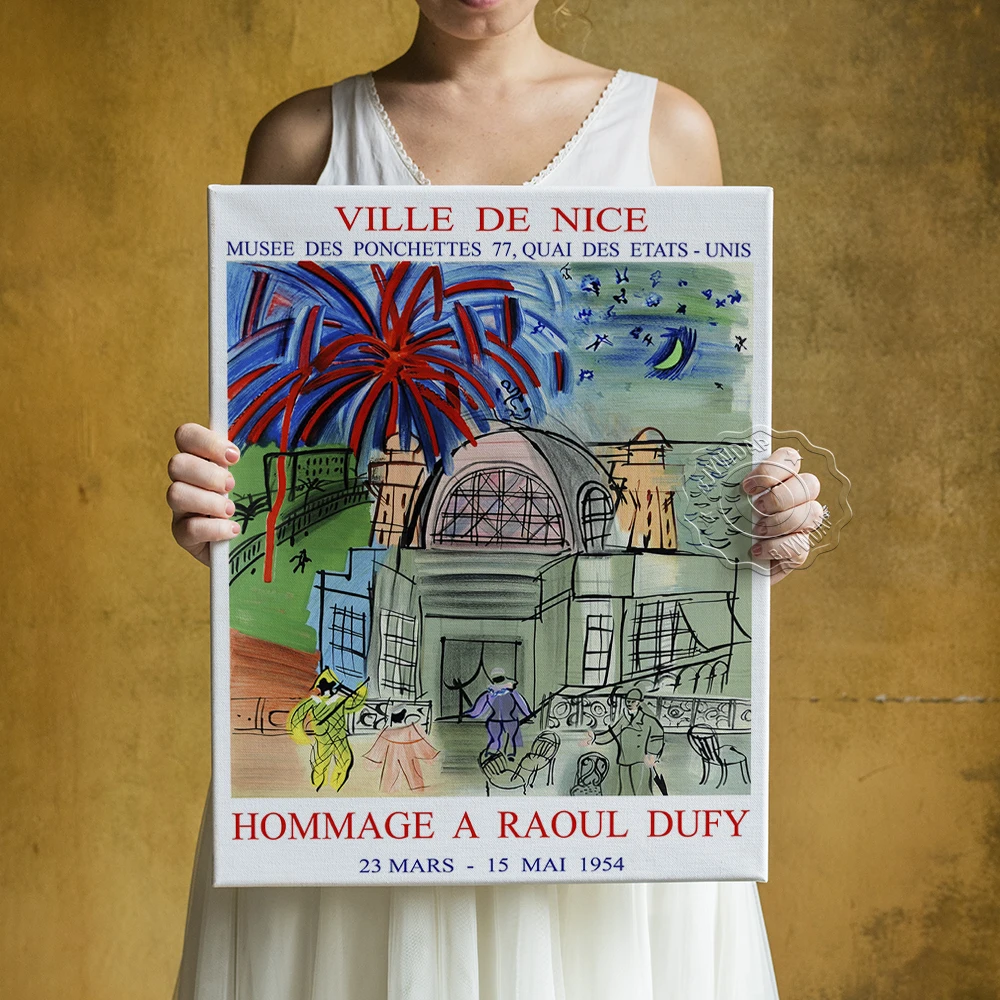 

Raoul Dufy Vintage French Exhibition Poster, Landscape Architecture Art Prints, Home Decor Cartoon Kids Room Wall Picture Decor