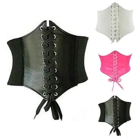fashion women belt sexy vintage faux leather wide lace up waist belt shapewear corset body shaper girls belt for women belts