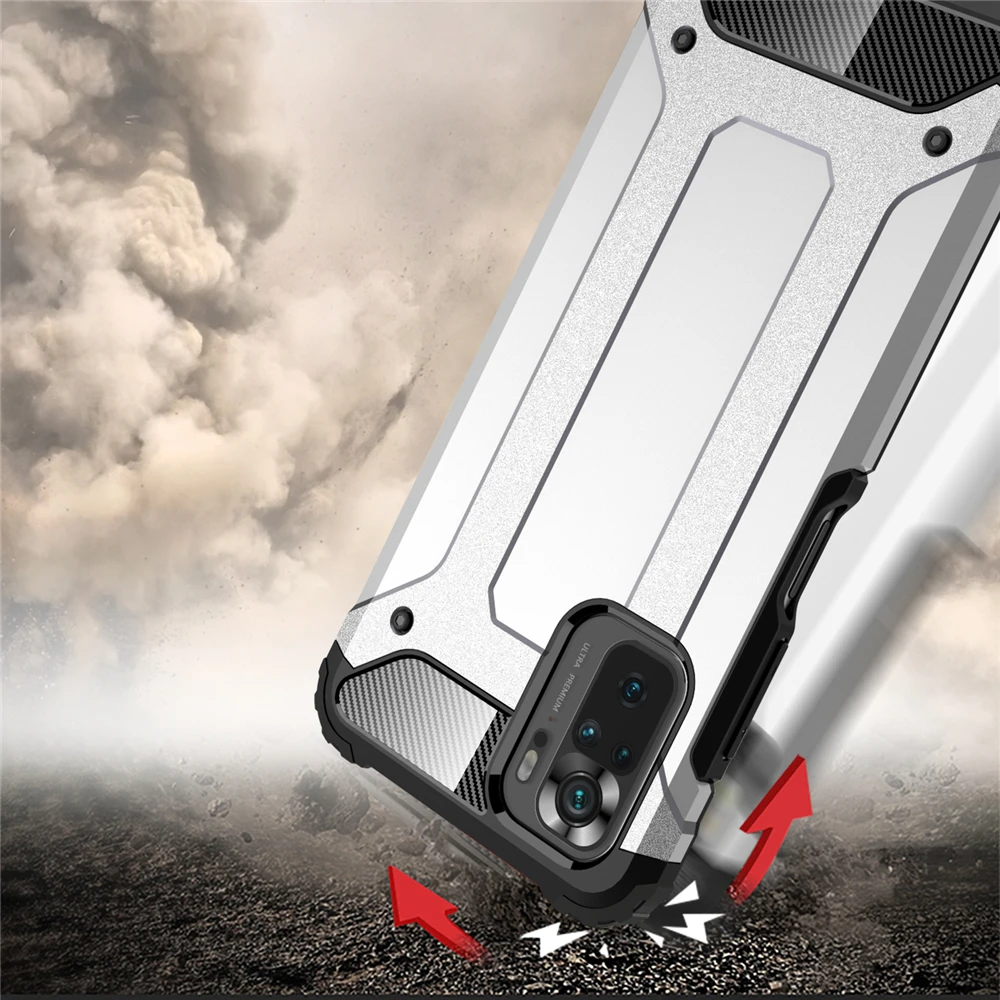 

For Xiaomi Redmi Note 10 Case Cover for Xiaomi Redmi Note 10 Pro 9T 9S 9 Pro Phone Cover TPU Shell Capa Funda Heavy Duty Armor