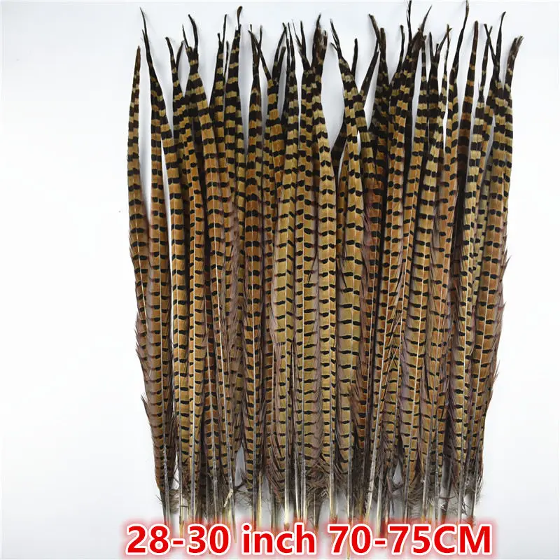 70-75CM 28-30Inch 25-75 см 10-3" натуральные Колечки перья из хвоста фазана для рукоделия Свадебные украшения DIY Декор натуральные перья, пух - Цвет: 70-75CM 28-30Inch
